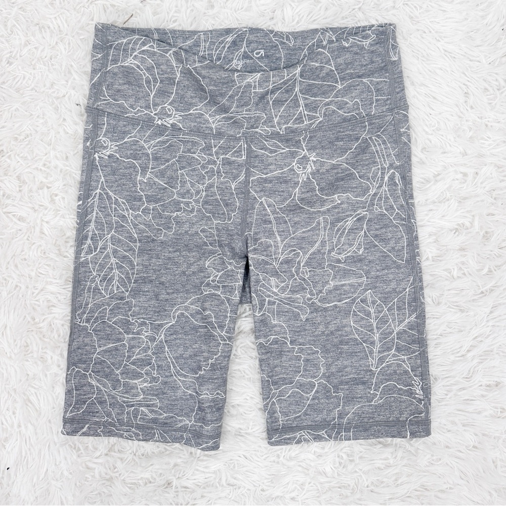 Gapfit Gray Floral Bike Shorts Size XS 9” Inseam